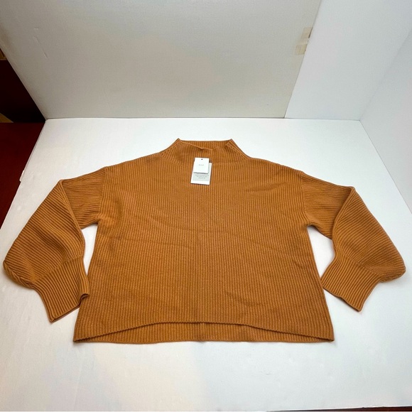 A.L.C. Helena Ribbed Lambswool Cashmere Blend Sweater Womens‎ Size XL Tan NEW - Picture 2 of 13